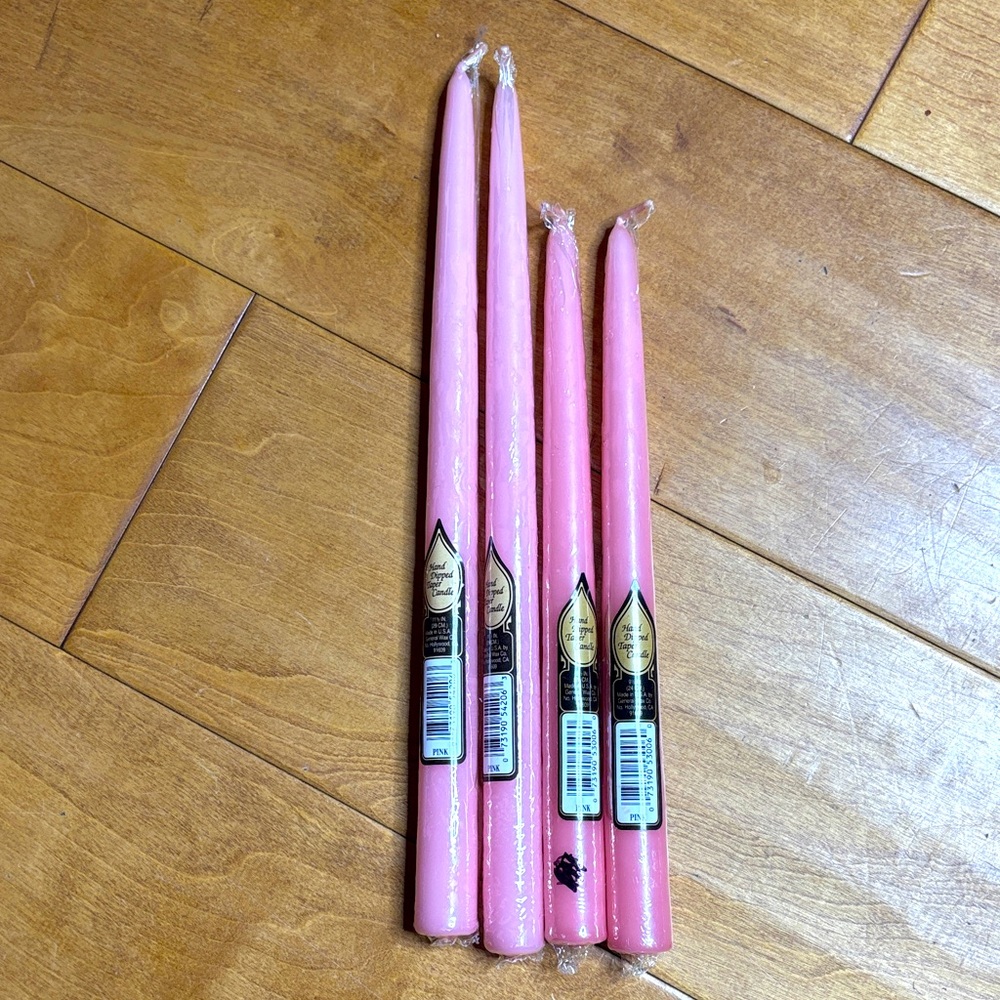 Hand Dipped Taper Candles Bundle | Pretty in Pink Feminine Decor Long Candles 4